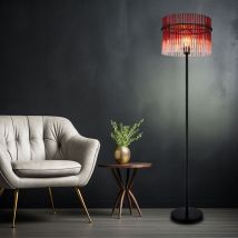 Globo Lighting - Lampadaire Retro Lampadaire barres de verre mûre rouge lampe de salon lampe de chambre, 1x E27, DxH 38 x 152 cm
