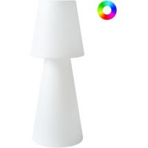 Lampadaire LED Extérieur Matière Synthétique Étanche IP54 avec Télécommande Blanc Sabanas