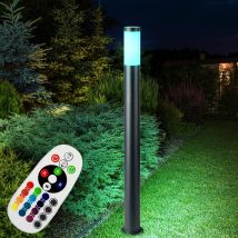 Etc-shop - Lampadaire remote control extérieur jardin en acier inoxydable lumière dimmable dans un ensemble comprenant des ampoules led rvb