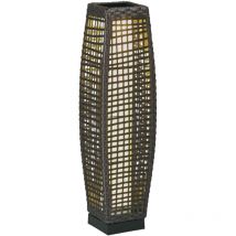 Outsunny - Lampadaire led solaire de jardin style colonial dim. 21L x 21l x 78H cm résine tressée filaire grise