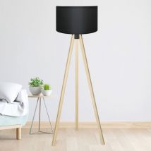 Lampadaire Newport hauteur 140 cm E27 effet bois / noir [ Lux.pro