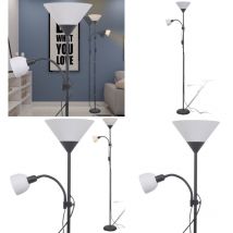 Lampadaire Noir - Lampadaire Noir - Éclairage Intérieur - Lampadaire Design - Lampadaire Moderne - Lampadaire Double Fonction - Home & Living