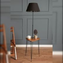 Lampadaire - NoirNogal, 37x37x147 cm - Noir - Wellhome