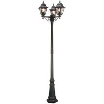 Norfolk - Lampadaire extérieur à 3 ampoules noir IP43, E27 - Elstead