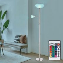 Globo Lighting - Lampadaire plafonnier salon lumière chambre lampe lampadaire, métal verre nickel chrome, led rgb télécommande dimmable, 1x E24 1x