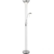 Rome - Lampadaire Mère et Enfant Chrome Satiné, Verre Opale, G9 - Endon