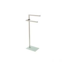 Lampadaire sèche-serviettes en acier avec socle en verre