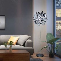 Lampadaire sur pied design en métal chromé Compatible led 4 x E14 avec interrupteur