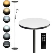 Deckenfluter led Dimmbar 30W Stehlampe led & 5W Leselampe Stehleuchte Wohnzimmer mit Fernbedienung, 4 Lichtfarbe, Helligkeit stufenlos einstellbar