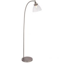 Lampadaire Task Peinture Argent Brossé, Verre Clair