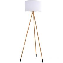 Lumisky - Lampadaire extérieur sans fil tamboury wood Bois Polyéthylène H155CM