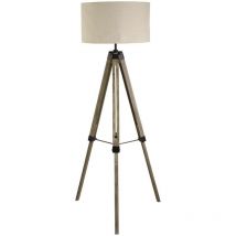 Searchlight - Easel - Lampadaire à 1 lumière noir, abat-jour en lin, E27