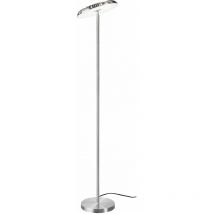Lampadaire lampadaire, variateur tactile 3 niveaux réglables, lampe de salon, métal argenté, spot mobile, led 21W 1700lm 3000K, h 140 cm