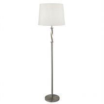 Searchlight - Vegas - Lampadaire led 1 lumière argent satiné, blanc, gris