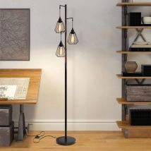 Lampadaire Vintage Noir Gbly Lampadaire Salon - Vintage E27 Design Lampadaire Industriel 163CM Métal Chambre Lampadaires