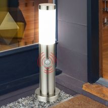 Etc-shop - Lampe d'extérieur avec détecteur de mouvement, lampadaire, lampe de jardin, éclairage de chemin led en acier inoxydable, argent, 11W