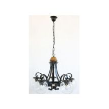 Cruccolini - Lampadario A 5 Luci Margherita Ferro Battuto Lampione Applique Lanterna Lampada