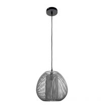Lampadario a caduta con paralume in vimini 27.5X175 cm grigio