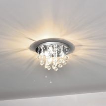 Plafoniera Rotonda Trio con 3 Fonti Luce e Cristalli Artificiali - Cromo/Argento lux.pro