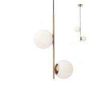 Lampadario A Sospensione 2 Luci Colore Oro Opaco Nina Redo 012625