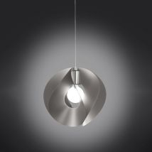 Sospensione Moderna a 1 Luce Atom In Polilux Silver D45 Made In Italy