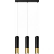 Lampada a sospensione tripla Nero, Oro GU10 Lámpara colgante triple negra, oro GU10
