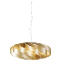 Sospensione Moderna 3 Luci Flat In Polilux Oro D70 Made In Italy