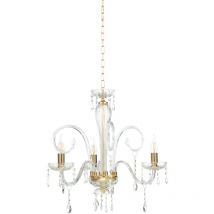 Lampadario a sospensione in cristallo mariateresa liscio 3 luci D62 cm
