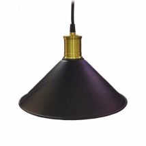 Lampadario A Sospensione Stile Industriale Paralume Nero Rame Lampada Attacco E27