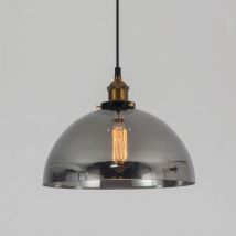 Wottes - Lampadario a Sospensione Vintage Industriale Lampada a Sospensione Vetro Lampada da Soffitto Regolabile - e Grigio Fumo