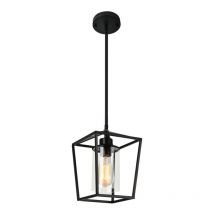 Wottes - Lampadario a Sospensione Vintage Industriale Lampadina da Soffitto Paralume Cubo in Vetro - c