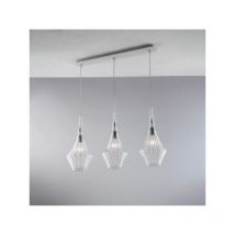 Bonetti Illumina - Binario in ferro con vetri trasparente pyrex 3 luci Zeus