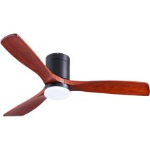 Lampadario con Ventilatore da Soffitto Colore Legno,Haloyo ,LED lampadario ventilatore,3 pales,Motori DC,Colore nero + noce rossa
