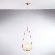 Sospensione in ferro bronzato 1 luce con sfera dm.20 Afrodite