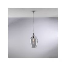 Sospensione in ferro con vetro grigio pyrex 1 luce Ares