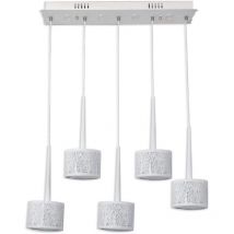Lampadario da soffitto a sospensione a led 32 watt plafoniera con paralumi rotondi bianchi lampada sospesa tripla accensione luce fredda calda