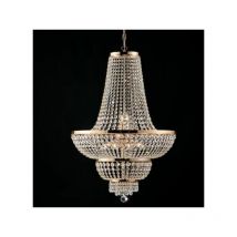 Bonetti Illumina - Lampadario in ferro e ottone dorato con strass 10 luci Mozart