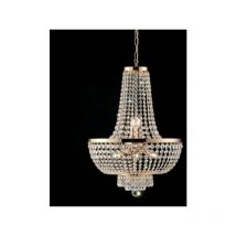 Lampadario in ferro e ottone dorato con strass 8 luci Mozart