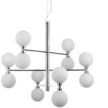Lampadario in acciaio cromato cm. Ø.75 H.56