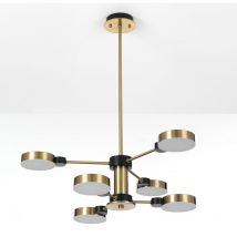 Lampadario in acciaio verniciato ottone anticato cm. Ø.60 H.74