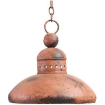 Lampada a sospensione industrial 29x29x35 cm Lampadario rustico non elettrificato Lampadario vintage in ferro finitura arancio