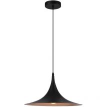 Lampadario industriale disco sospeso a triangolo in metallo con attacco E27 vintage per salotto cucina nero bianco Nero