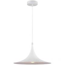 Lampadario industriale disco sospeso a triangolo in metallo con attacco E27 vintage per salotto cucina nero bianco Bianco