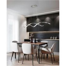 Lampadario Led a Onda Twist 28 Watt Luce Bianca Color Argento Cromato B56af