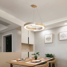 V-tac - Designer-Deckenleuchten - Designer-Hängelampen - IP20 - Weiß+Holzgehäuse - 32 Watt - 4000 Lumen - 3000K