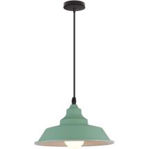 Lampadario Metallo Vintage Industriale Retrò Ferro Battuto Soggiorno Cucina Ristorante Loft E27 Lampada a Sospensione Verde