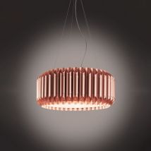 Linea Zero - Lampadario Moderno 3 Luci Louise In Polilux Rame Made In Italy