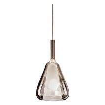 Lampadario moderno Gea Luce ofelia mini s11 g9 led metallo vetro sospensione, vetro ambra fumè trasparente