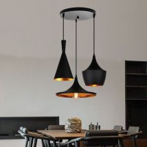 Axhup - Lampadario Moderno Industriale Lámpara Colgante in Metallo Illuminazione 3 Luci E27 Plafoniera in Stile Geometrico Artistico per Sala da