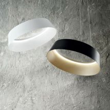 Gea Luce - Lustre moderne le juliette s 2300lm module led intégré aluminium noir, finition métal blanc